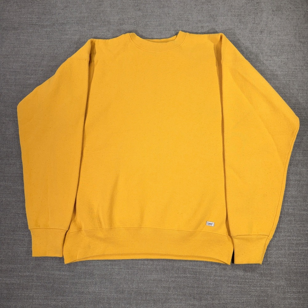 Lee Sweatshirt Mens XL Yellow Excellent Vintage Heavyweight Crewneck Made in USA